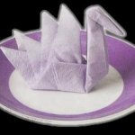 Оригами, схемы лебедя из салфеток