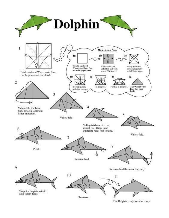 Уроки-схемы оригами из бумаги животные
